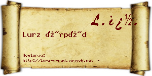 Lurz Árpád névjegykártya